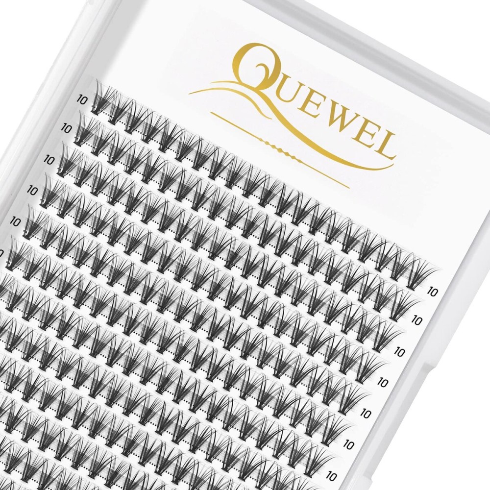 QUEWEL Lash Clusters 240Pcs Cluster Lashes 20D 0.07C Curl 10mm Individual Lashes Soft&Comfortable DIY Eyelash Extension at Home(20D 0.07C 10)