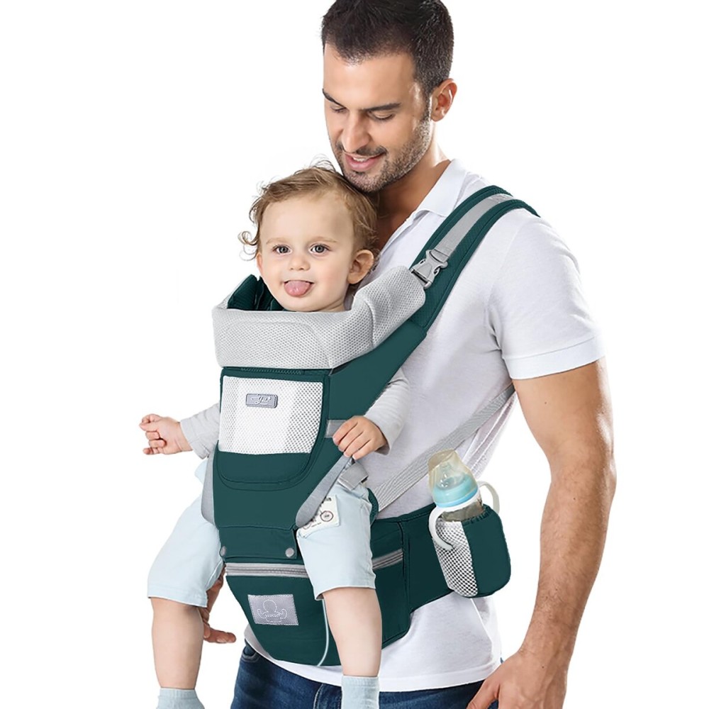 YSSKTC Baby Carrier Ergonomic Infant Carrier with Hip Seat Kangaroo Bag Soft Baby Carrier Newborn to Toddler 7-45lbs Front and Back Baby Holder Carrier for Men/Women Dad Mom