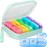 AMOOS Cute Pill Organizer 3 Times a Day, Large Daily Pill Case for Women, Portable Pill Box 7 Day for Purse with Bag & Zipper to Hold Vitamins, Medications, Fish Oils, Supplements (Cyan Blue)