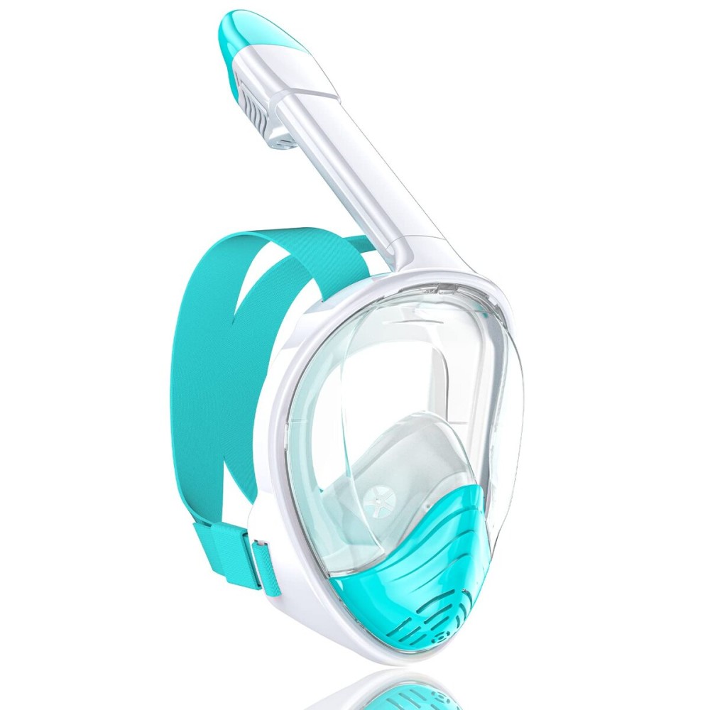 QingSong Full Face Snorkel Mask for Adults, Snorkeling Gear with Camera Mount, 180 Degree Panoramic View Snorkel Set Anti-Fog Anti-Leak