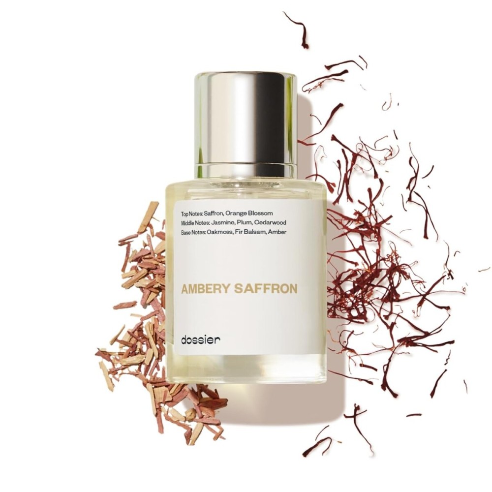 Dossier - Ambery Saffron 1.7 Fl Oz (50ml) - Eau de Parfum - Inspired by B.accarat R.ouge 540 - Vegan, Unisex Perfume Spray