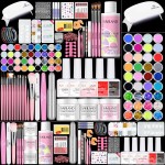 SAVILAND Acrylic Nail Kit with Drill and U V Light - Clear White Pink Acrylic Powder Black Red White Gel Nail Polish Nail Tools for Nail Art Gel Nails DIY