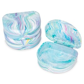 Practicon Marble Retainer Cases, Orthodontic Aligner Case, Mouth Guard Holder (3 Pack) (Cotton Candy)