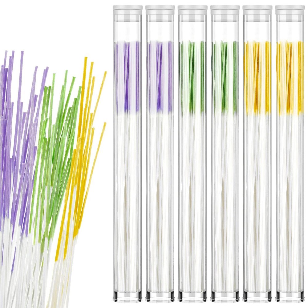 Maitys 360 Pieces Ear Hole Floss Piercing Cleaner Floss Disposable Piercing Aftercare Cleaning Line Ear Hole Care Cleaning Tool for Women Men(Green, Purple, Yellow)