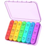Daviky Weekly Pill Organizer 3 Times a Day, Travel Pill Organizer 3X a Day, Pill Box 7 Day, Daily Pill Box Organizer, Pill Cases Organizers 7 Day, Medicine Organizer to Hold Vitamins and Medication