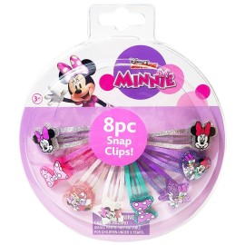 Disney Minnie Kids Hair Clips for Girls Snap Clips 8 Pack Multi Color Ages 3+