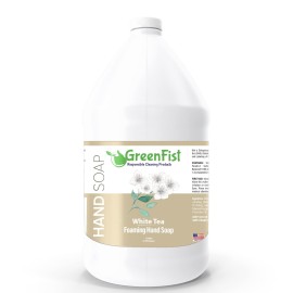 GreenFist Foaming Hand Soap Refills White Tea Scent Jug Foam Refill Made in USA, 128 ounce (1 Gallon)
