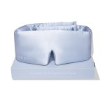 DROWSY Silk Sleep Mask - Face-Hugging, Padded Cocoon for Luxury Sleep in Total Darkness - 100% Pure Mulberry Silk (Blue Belle)