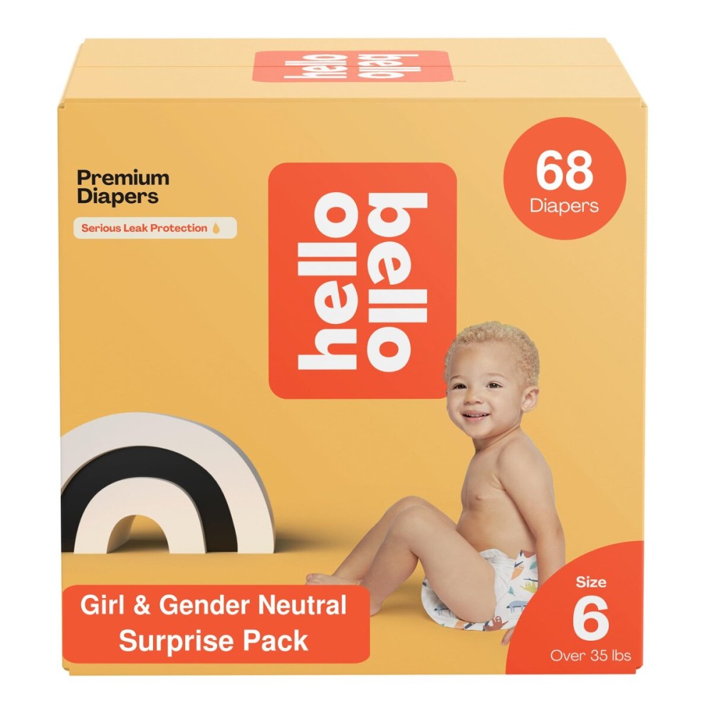 Hello Bello Premium Baby Diapers Size 6 I 17 Count (Pack of 4) of Disposable, Extra-Absorbent, Hypoallergenic, and Eco-Friendly Baby Diapers with Snug and Comfort Fit I Surprise Girl Patterns