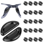 Eyeglass Nose Pads, Anti Slip Nose Pads for Glasses with Super Sticky Backing, Soft Silicone Adhesive Glasses Nose Pad (20 Black Pairs)