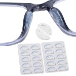 Eyeglass Nose Pads, Anti Slip Nose Pads for Glasses with Super Sticky Backing, Soft Silicone Adhesive Glasses Nose Pad (10 Clear Pairs)
