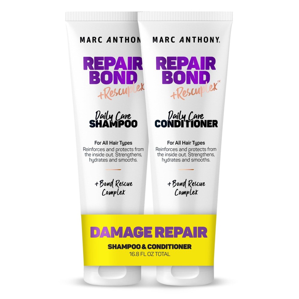 Marc Anthony Repairing Shampoo & Conditioner Set - Rescuplex Bond Repair, Strengthens Hair, Eliminates Frizz & Flyaways, Revives Dry & Damaged Hair