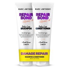Marc Anthony Repairing Shampoo & Conditioner Set - Rescuplex Bond Repair, Strengthens Hair, Eliminates Frizz & Flyaways, Revives Dry & Damaged Hair