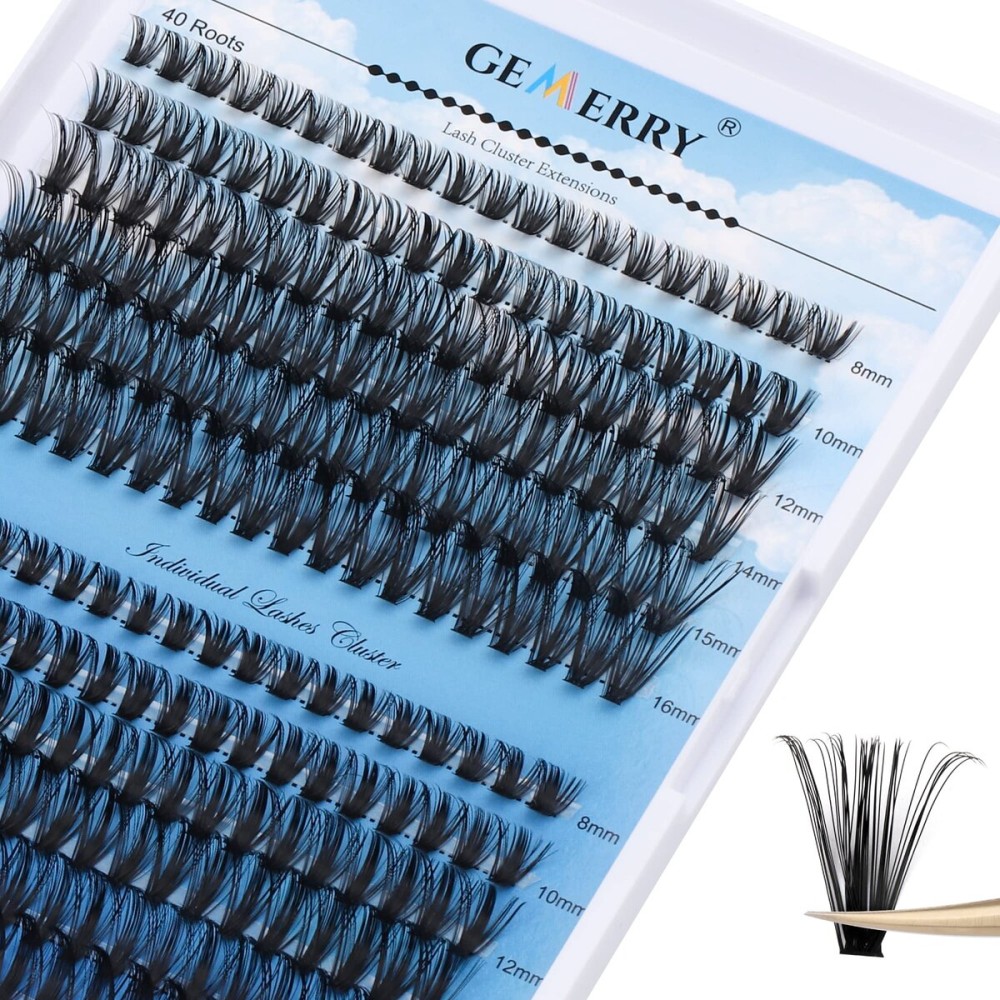 Lash Clusters Large Tray 240pcs 0.07mm 40P+50P D Curl Mix 8-16mm Individual Lashes Soft&Fluffy Cluster Lashes Mink Lash Extension Clusters Mixed Tray Individual Lashes Cluster By GEMERRY