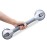 LEVERLOC Grab Bars for Bathtubs and Showers, Shower Handle 17 Inch Strong Suction Bath Handrails, Safety Grip for Bathroom Chair, Bathroom Grab Bar for Senior No Drilling Waterproof,Silver