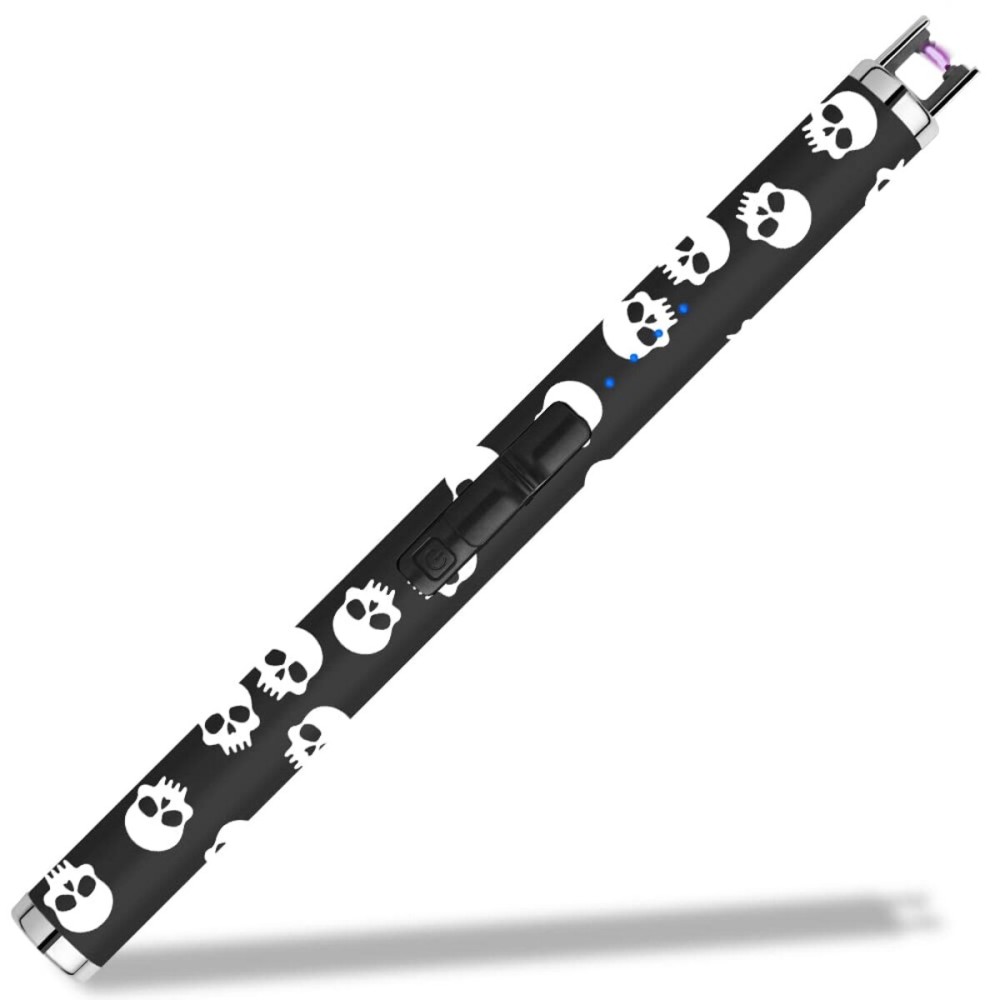 SUPRUS Electric Candle Lighter USB Type C Rechargeable Lighter with Upgraded LED Battery Display Safety Switch Flameless Plasma Windproof for Candle Cooking BBQs Fireworks (Skull)