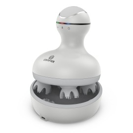 COMFIER Electric Scalp Head Massager with 4 Soft Silicone Massage Heads, Portable Hair Massager for Hair Growth, Relieve Stress, Head Scratcher for Deep Relaxation, Dog Cat Massager, Gray