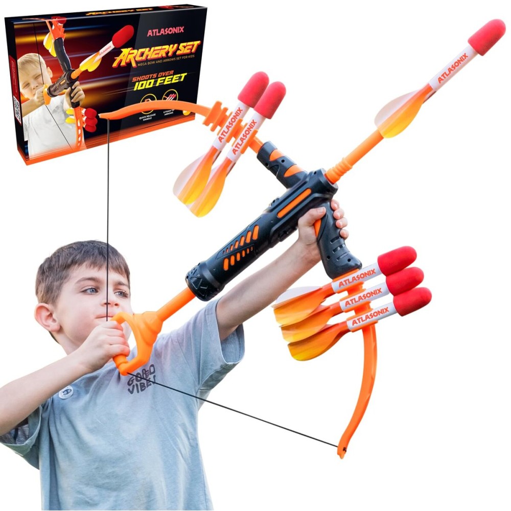 Nerf Bow and Arrow - Nerf Bow - Outdoor Archery Shooting Toy for Boys and Girls Ages 4-12, Fun Outdoor Games for Boys Age 8-12 Birthday