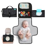 Kopi Baby Portable Diaper Changing Pad - Baby Diaper Changer Travel Bag with Wipes Pocket, Smart Design Portable Changing Mat, Infant Travel Station Kit, Gift for Newborn - Black Arrows, Classic