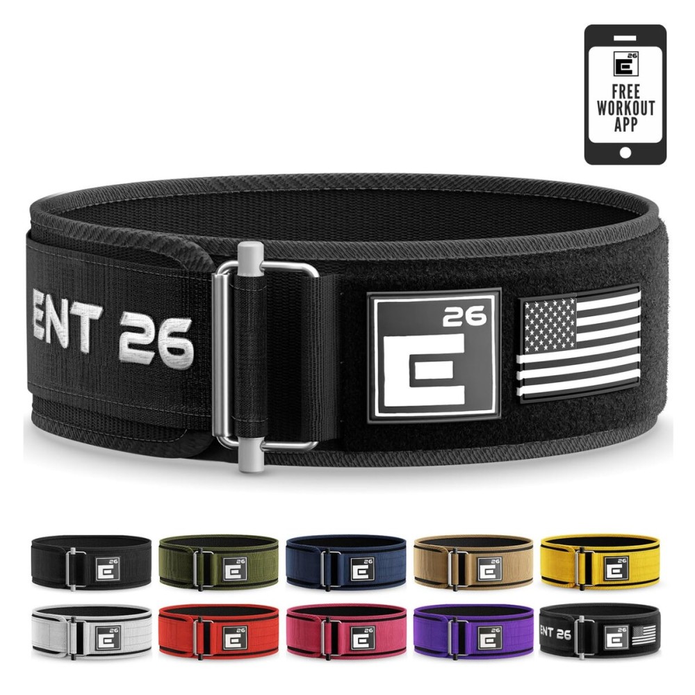Self-Locking Weight Lifting Belt - Premium Weightlifting Belt for Serious Functional Fitness, Power Lifting, and Olympic Lifting Athletes - Training Belts for Men and Women (Small, Black Custom Patch)