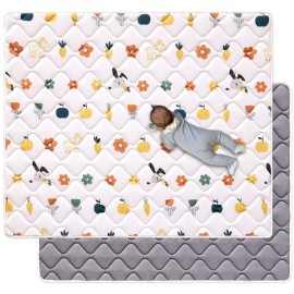 Odorless Premium Foam Baby Play Mat 50 x 50, Soft Microfiber Fabric Crawling Mat for Floor- Comfortable and Hypoallergenic, Non-Slip Cushioned Floor Playpen mat for Infants,Babies,Toddlers