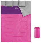 oaskys Double Sleeping Bag for Adults with 2 Pillows - Queen Size XL Waterproof Sleeping Bag for All Season Camping Hiking Backpacking 2 Person Sleeping Bags for Cold Weather & Warm