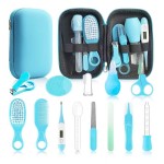 Baby Healthcare and Grooming Kit, 14 in 1 Baby Safety Set Newborn Nursery Health Care Set with Hair Brush Scale Nail Clippers for Baby Girls Boys (Blue 14 in 1)