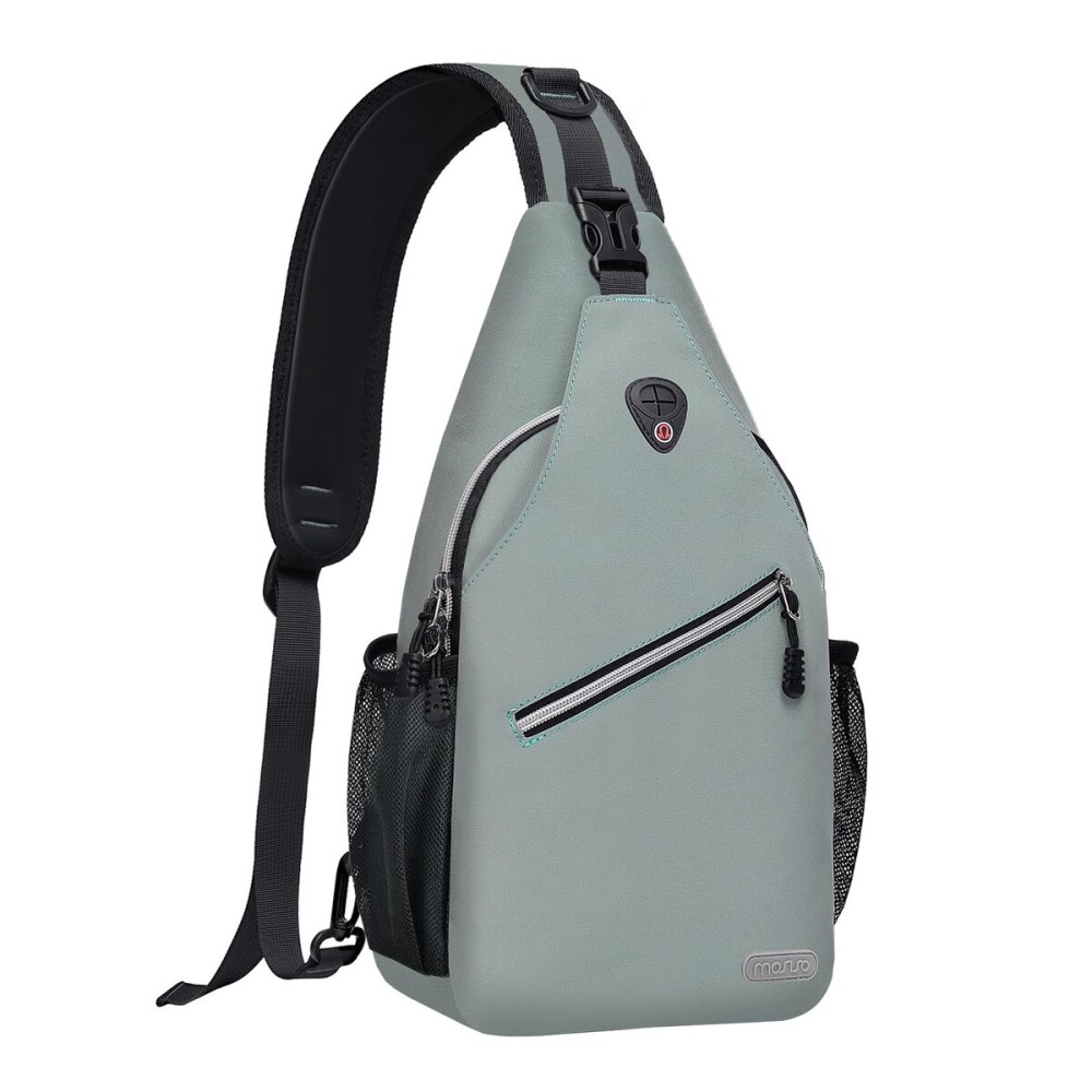MOSISO Sling Backpack, Multipurpose Crossbody Shoulder Bag Travel Hiking Daypack, Sage Green, Medium