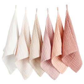 Konssy 6 Pack Face Cloths, Soft Wash Cloth for Washing Face, Cotton Face Towels for Sensitive Skin Women Facial Makeup Remover Reusable Absorbent Washcloths 11 x 11 Inch