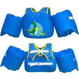Dark Lightning Coast Guard Approved Kids Life Jacket/Toddler Swim Vest,Toddler Floaties Boys and Girls Age 2/3/4/5/6/7 Years Old, 30-50 Pounds Children Water Wings Arm Floaties (Dinosaur)
