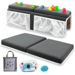 Bath Kneeler and Elbow Rest Set Baby Bath Kneeling Pad, Thick Non-Slip Bathing Kneeling Mat Cushion Quick Drying Bathtub Knee Saver with Arm Support and Pockets for Bathroom Bathing Time Comfort