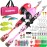ODDSPRO Kids Fishing Pole - Kids Fishing Starter Kit - with Tackle Box, Reel, Practice Plug, Beginner\'s Guide and Travel Bag for Boys, Girls (2 Pack (Light Pink+Red), 1.5M 4.92Ft)