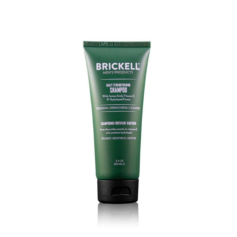 Brickell Men\'s Products Daily Strengthening Shampoo for Men, Natural and Organic Featuring Mint and Tea Tree Oil To Soothe Dry and Itchy Scalp, Sulfate Free and Paraben Free, 3.4 Ounce, Scented