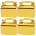Oletx 30-Pack Gold Party Favor Treat Boxes, Goodie Boxes, Gable Paper Gift Boxes with Handles. Perfect for Wedding, Birthday, Graduation, Babyshower.