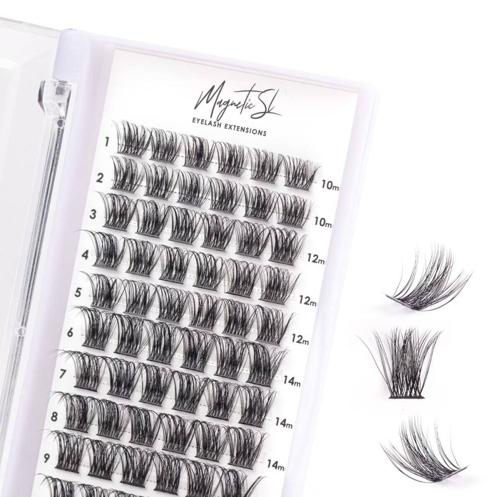 Cluster Lashes 72 Individual Lashes Clusters Eyelash Extensions False Eyelashes DIY Lash Extension Kit Reusable False Eyelashes Natural Look Mix 10-16mm C D-Curl-DM17