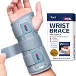 FEATOL Wrist Brace Carpal Tunnel for Women Men, Adjustable Night Sleep Support Brace with Splints Right Hand, Large/X-Large