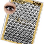 QUEWEL Lash Clusters 320Pcs Cluster Lashes 30D+40D D Curl Lash Cluster Eyelash Extensions Mix12-18mm Individual Eyelashes Clusters Wispy Lash Clusters Thin Band Soft to Use at Home(30D+40D D Mix12-18)