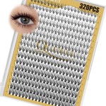 QUEWEL Lash Clusters 320Pcs Cluster Lashes 20D+30D D Curl Lash Cluster Eyelash Extensions Mix12-18mm Individual Eyelashes Clusters Wispy Lash Clusters Thin Band Soft to Use at Home(20D+30D D Mix12-18)