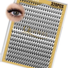 QUEWEL Lash Clusters 320Pcs Cluster Lashes 30D+40D C Curl Lash Cluster Eyelash Extensions Mix9-16mm Individual Eyelashes Clusters Wispy Lash Clusters Thin Band Soft to Use at Home(30D+40D C Mix9-16)