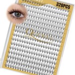 QUEWEL Lash Clusters 320Pcs Cluster Lashes 10D+20D D Curl Lash Cluster Eyelash Extensions Mix9-16mm Individual Eyelashes Clusters Wispy Lash Clusters Thin Band Soft to Use at Home(10D+20D D Mix9-16)