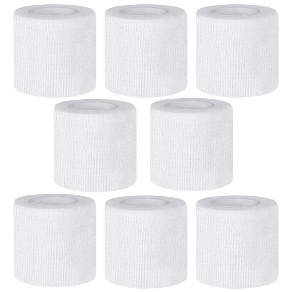 CIYAGPOOU Self Adhesive Bandage Wrap,2 Inch White Elastic Cohesive Bandages, Vet Wrap for Dogs,Tattoo Grip Sports Breathable Tape Bulk for First Aid, Wrist Sprains Protection