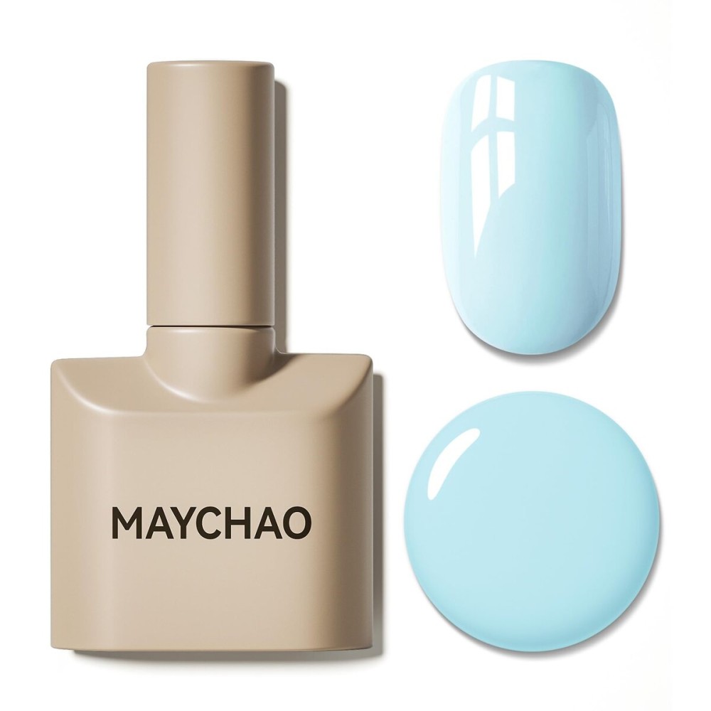 MAYCHAO 15ML Blue Gel Nail Polish 1Pc Sky Blue Gel Polish Soak Off UV LED Nail Polish Nail Art Starter Manicure Salon DIY at Home, 0.5 OZ