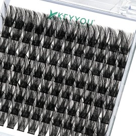 Lash Clusters 96pcs Individual Lashes Y01 D Curl 18mm Cluster Lashes KEYYOU Volume Wispy Lash Extension Soft&Comfortable Easy DIY at Home(Y01,D-18mm)