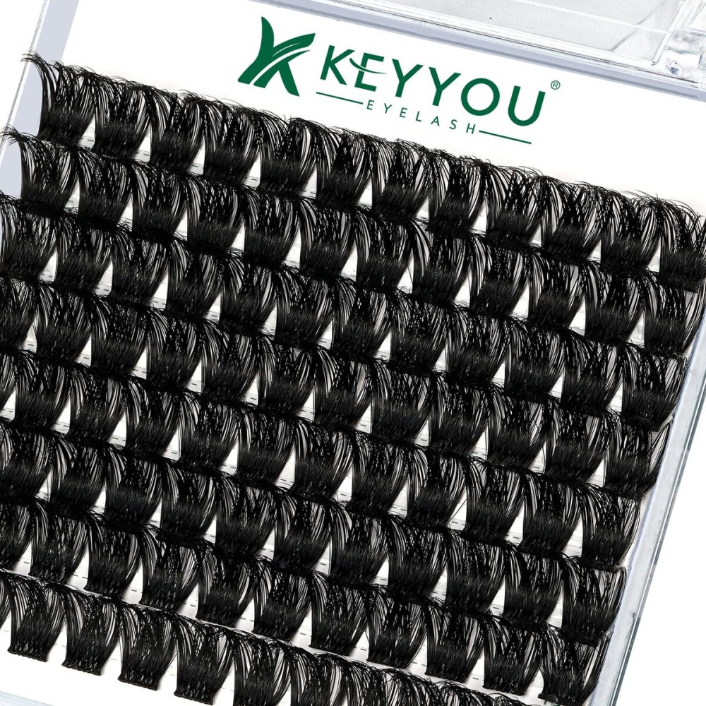 Lash Clusters 96pcs Individual Lashes Y02 D Curl 18mm Cluster Lashes KEYYOU Volume Wispy Lash Extension Soft&Comfortable Easy DIY at Home(Y02 D-18mm)
