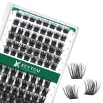 Lash Clusters,96 Pcs Cluster Lashes D Curl 18mm DIY Lash Extensions Eyelash Clusters,KEYYOU Volume Wispy Individual Lashes Soft&Comfortable Easy DIY at Home(Y06,D-18mm)