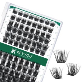 Lash Clusters,96 Pcs Cluster Lashes D Curl 18mm DIY Lash Extensions Eyelash Clusters,KEYYOU Volume Wispy Individual Lashes Soft&Comfortable Easy DIY at Home(Y06,D-18mm)