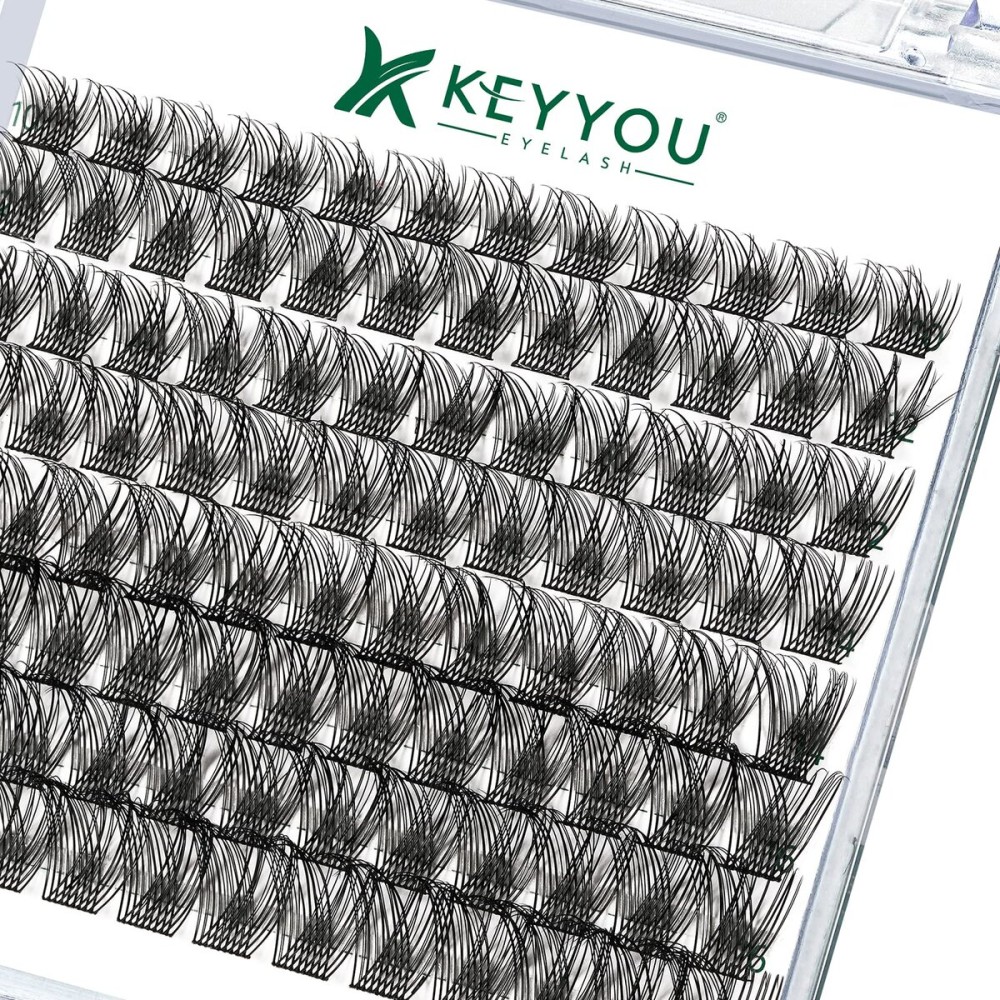 Lash Clusters,96 Pcs Cluster Lashes D Curl 8-18MIX DIY Lash Extensions Eyelash Clusters,KEYYOU Volume Wispy Individual Lashes Soft&Comfortable Easy DIY at Home(Y13,D-8-18MIX)