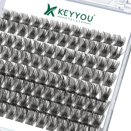 Lash Clusters,96 Pcs Cluster Lashes D Curl 8-18MIX DIY Lash Extensions Eyelash Clusters,KEYYOU Volume Wispy Individual Lashes Soft&Comfortable Easy DIY at Home(Y13,D-8-18MIX)