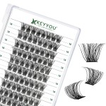 Lash Clusters 96pcs Individual Lashes Y11 D Curl 14mm Cluster Lashes KEYYOU Volume Wispy Lash Extension Soft&Comfortable Easy DIY at Home(Y11 D-14mm)