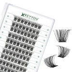Lash Clusters 96pcs Individual Lashes Y11 D Curl 12mm Cluster Lashes KEYYOU Volume Wispy Lash Extension Soft&Comfortable Easy DIY at Home(Y11 D-12mm)
